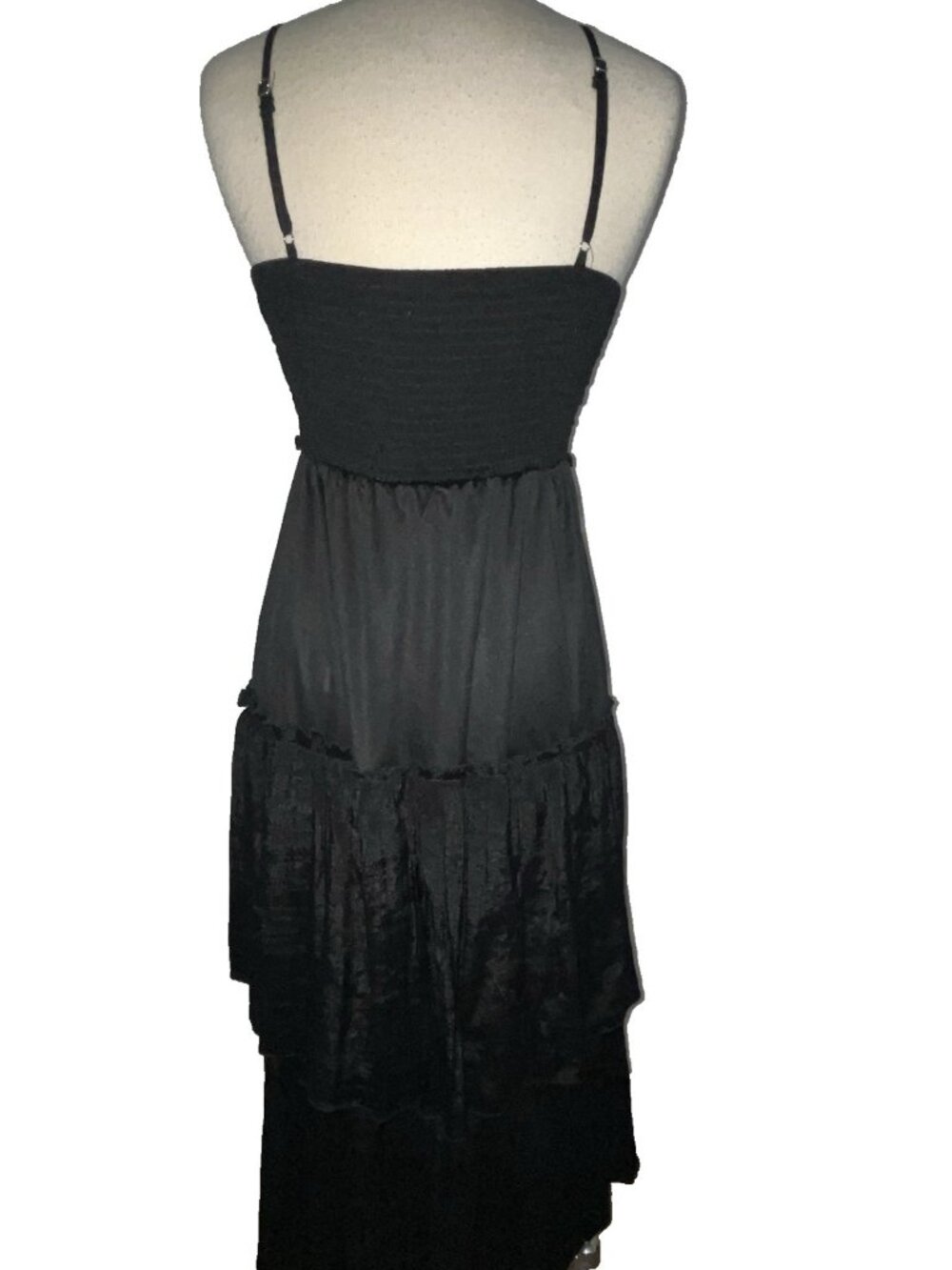 Whimsigoth Dark Fairy Cottagecore Lace Smocked Strappy Dress Emo Witchy Size M - Picture 12 of 16